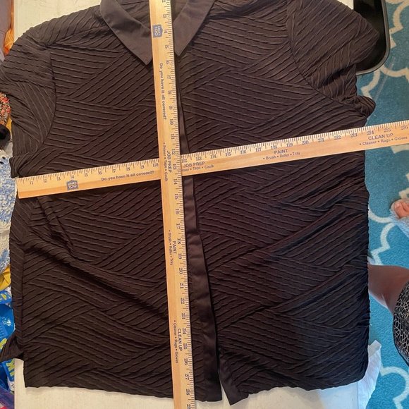 Chicos Womens Black Collar Button Up Long Sleeve Blouse Dress Shirt Stretch XXL - Picture 10 of 13